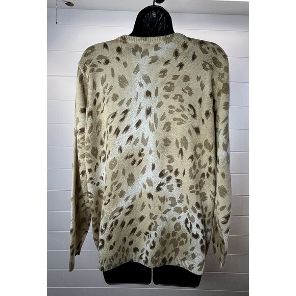 Alfred Dunner Womens Sweater Tan Brown Leopard 3D Pullover Small Mob Wife - Picture 3 of 9